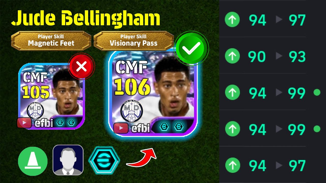 Jude Bellingham 106 BEST TRAINING with Booster, Max Level, Player Progression eFootball 2026