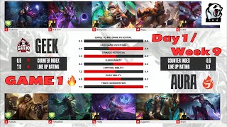 GEEK vs AURA | Game 1 | Day 1 Week 9 | MPL ID S13 | Regular Season | Mobile Legends