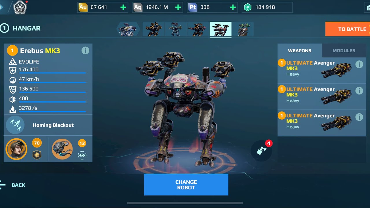 Erebus Avenger On Bacon Rush | War Robots Gameplay