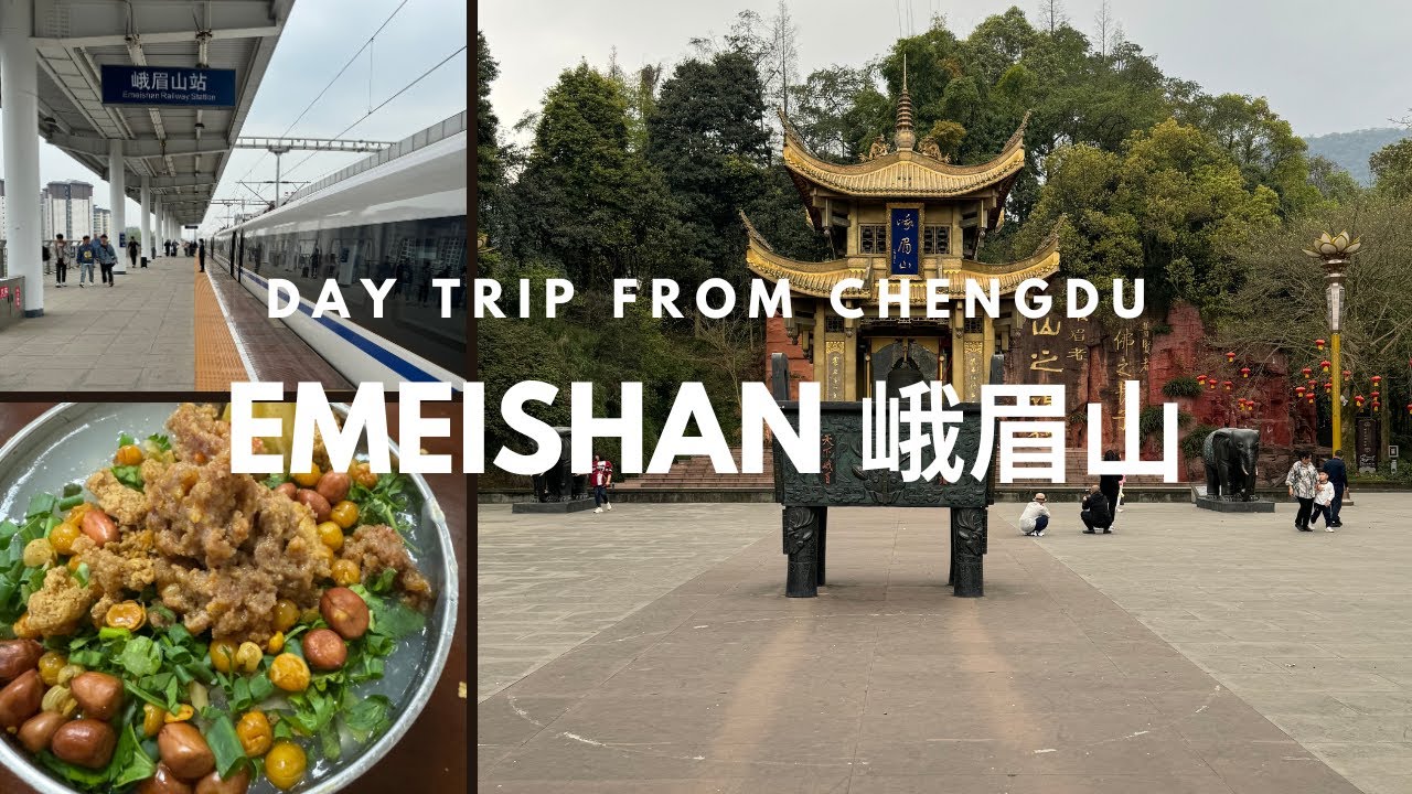 Chengdu China Travel 🇨🇳 Mount Emei Day Trip, Ride China High Speed Train, things to see & eat
