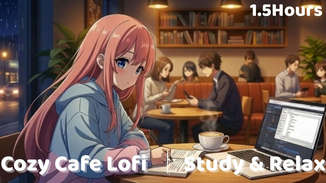 Cozy Cafe Lofi Music for Studying & Relaxing | 1.5 Hours ☕
