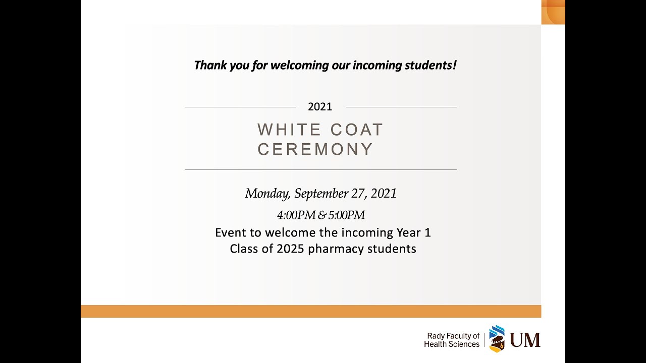 2021 White Coat Ceremony Pharmacy YouTube