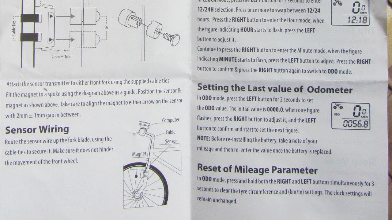 Manual for SunDING Bicycle clock computer SD548B YouTube