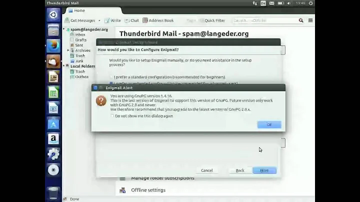 Setup GPG encryption with enigmail and thunderbird