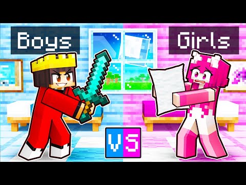 BOYS VS GIRLS Sleepover In Minecraft!