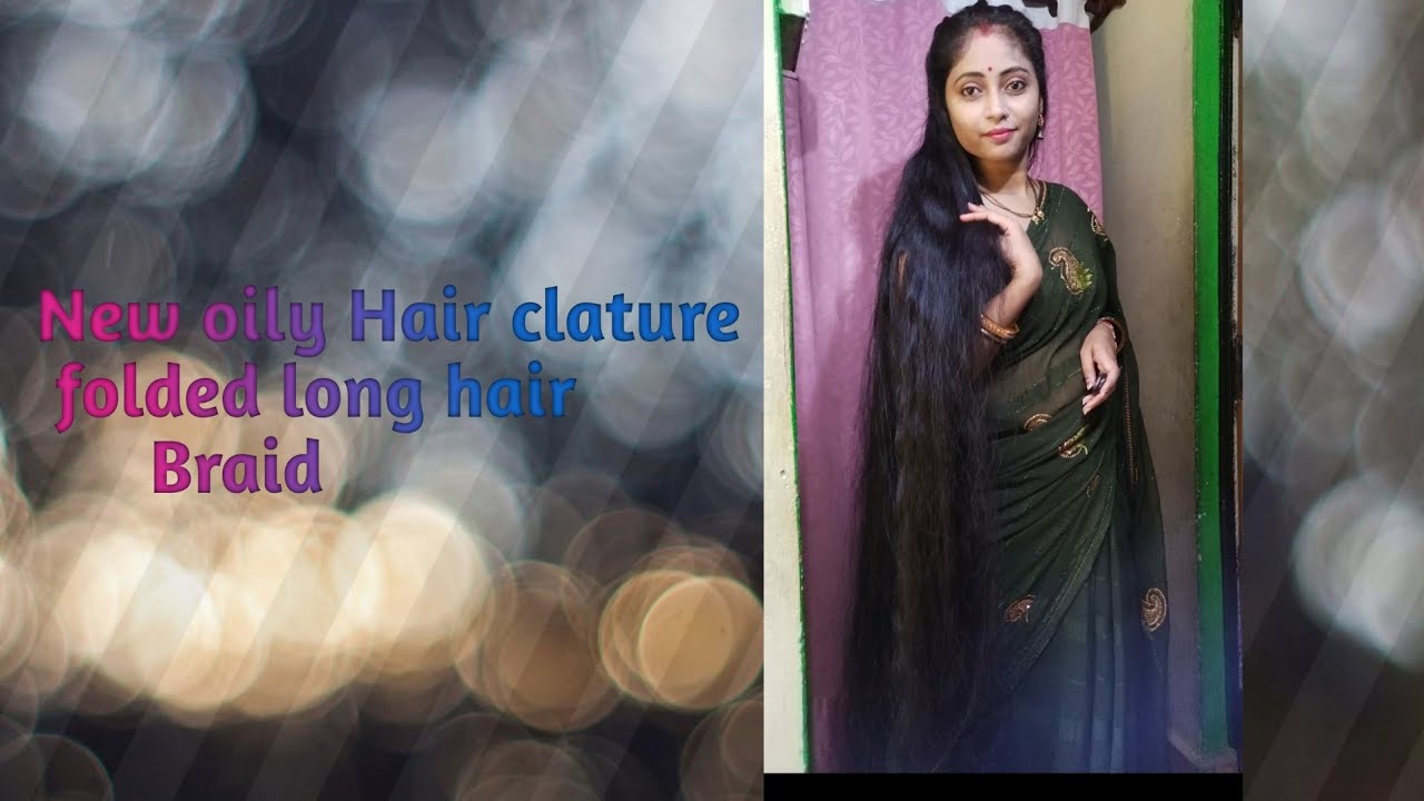 very new long hair style folded oily braid
