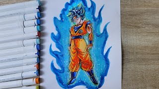 Comment dessiner Goku Super Saiyan Blue en entier [Dragon Ball]