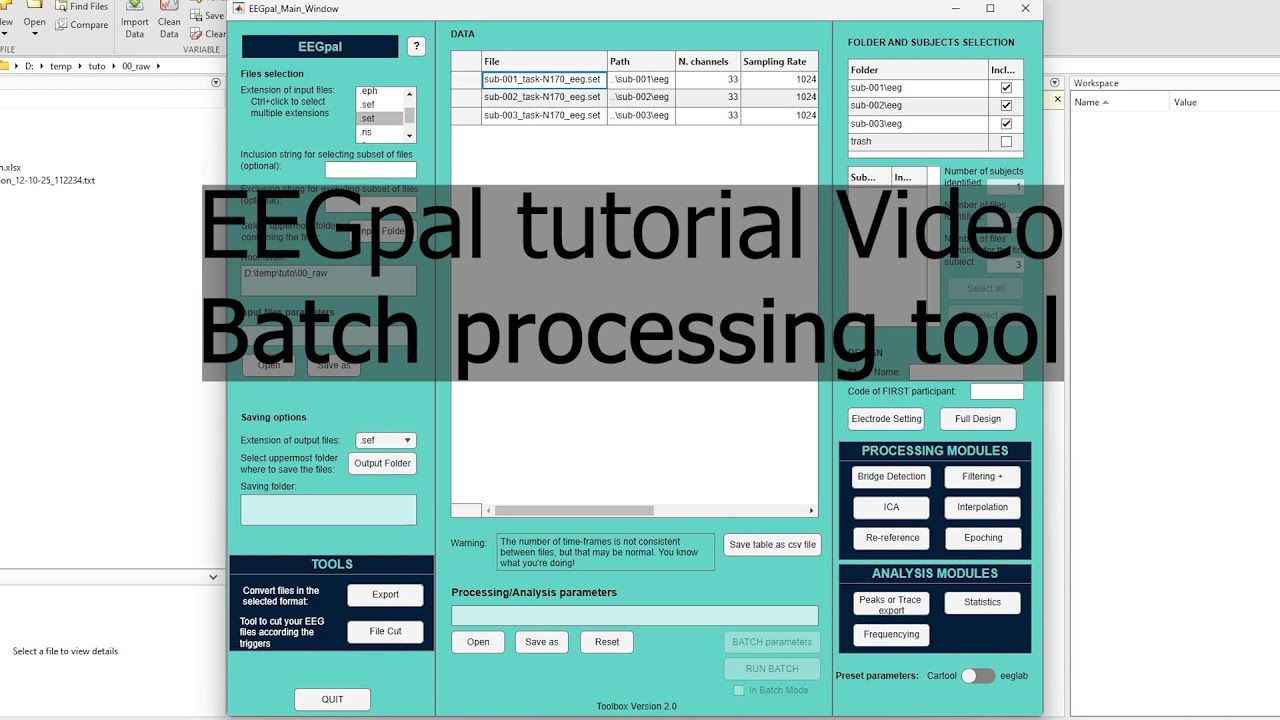 EEGpal tutorial video 6: Batch processing tool - YouTube