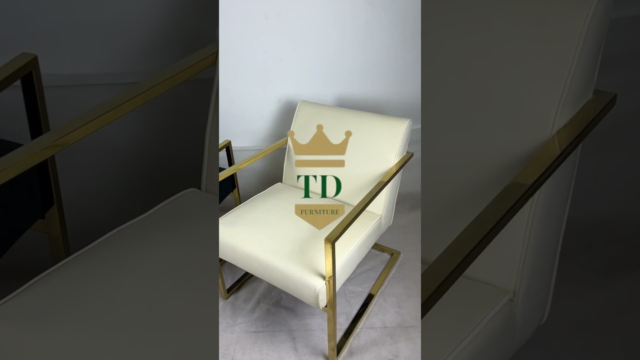 Luxury Tub Chair Gold Accent Chair Stainless Steel Armchair Living Room Leisure Chair