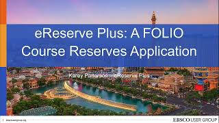 eReserve Plus FOLIO Application screenshot 1