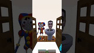 Door Leads To Pomni 🤡 and Skibidi Toilet 🚽 VS  circus baby  and Freddy Fazbear 🖤🤩 #shorts #minec