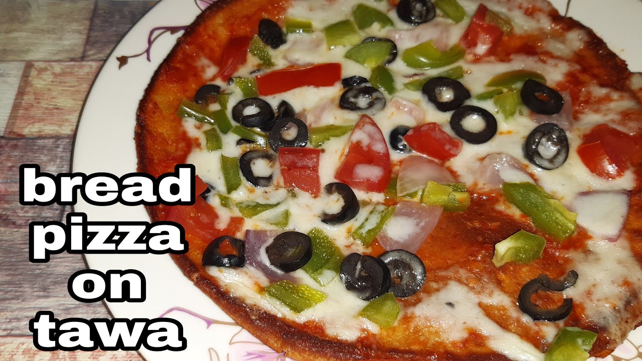 bread pizza bread pizza recipe on tawa with homemade simple pizza