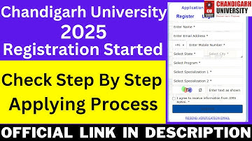 Chandigarh University Registration 2025 | How to Fill CUCET 2025 Application Form