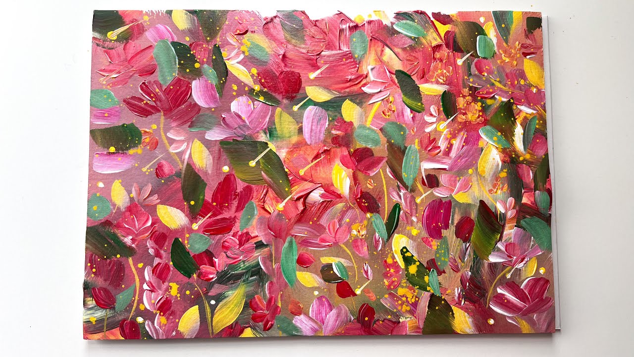 Painting With No Plan.Abstract Acrylic Painting For Beginners