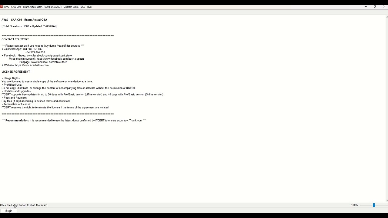 Dump PDF and VCE review