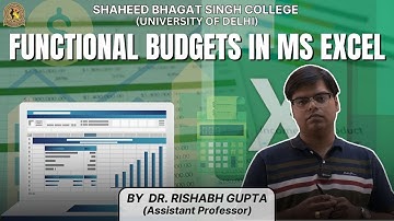 Preparation of Functional Budgets in MS Excel | Dr. Rishabh Gupta #BCH #BCP #ManagementAccounting
