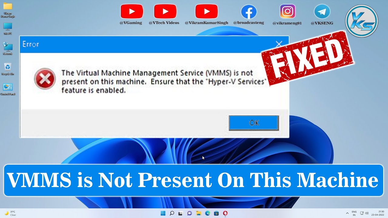 How To Fix Virtual Machine Management is Not Present on This Machine ...