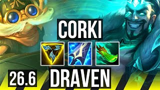 CORKI & Kennen vs DRAVEN & Pyke (ADC) | KR Challenger | 26.6