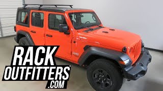 Jeep Wrangler JL 4 Door Hardtop with Thule WingBar EVO Rapid Gutterfoot Roof Rack Crossbars