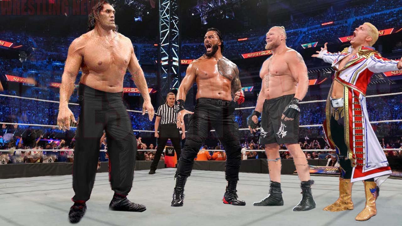 Great Khali vs Brock Lesnar Cody Rhodes Roman Reigns Handicap Match Wrestling News YouTube