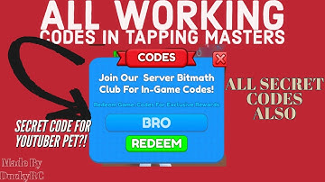 How To Use All Of The Working Codes In Roblox Tapping Masters (**SECRET YOUTUBER CODE?!**)