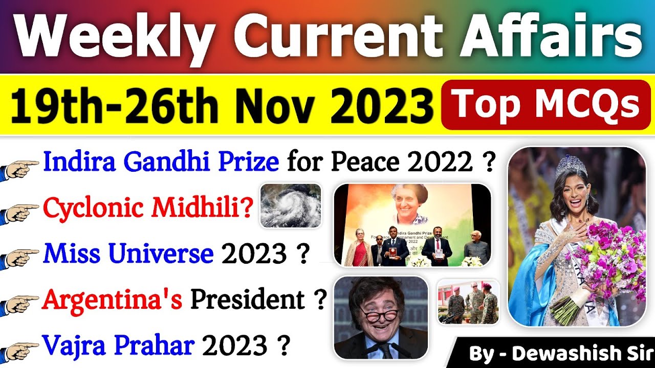 November 2023 Weekly Current Affairs | 19th to 26th Nov 2023 ...