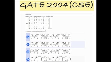 Gate CSE 2004 || linear algebra || determinant of tridiagonal matrix || mathematics