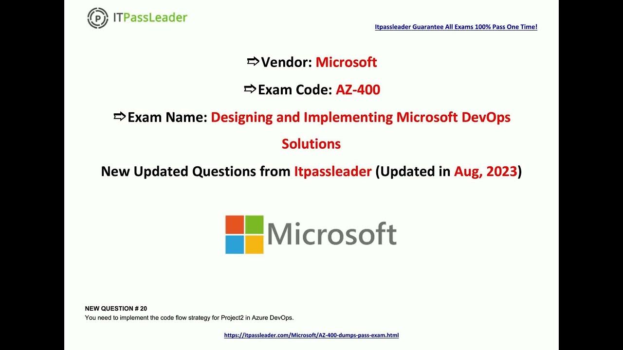 [Aug, 2023] Itpassleader AZ400 PDF Dumps and AZ400 Exam Questions