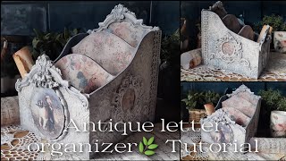 Antique letter organizer🌿 Tutorial🌿 Decoupage 🌿Shabby Chic