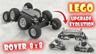 LEGO Rover 8x8 UPGRADE  snow experiment & evolution offroad AWD RC 4motor separate axes vs tracks