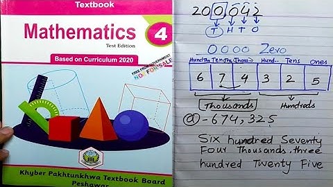 Class 4 new course Mathematics Unit 1, Exercise 1 number in words and numerals, kpk text board 2021