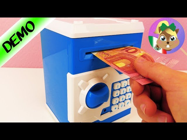 Hucha de juguete Caja fuerte Hucha con huella dactilar cajero automático  cajero automático máquina dinero moneda Caja de ahorros para niños (plata)