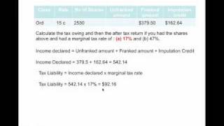 Shares - Dividend Imputation