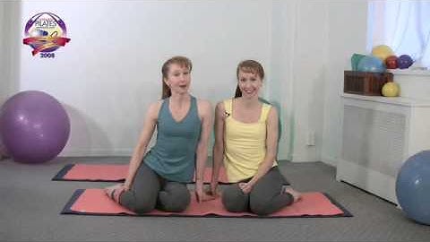 Pilates Workout Exercise: Scissors with Small Ball