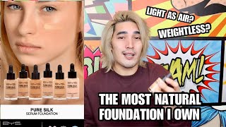 BYS PURE SILK SERUM FOUNDATION REVIEW + WEAR TEST | most natural foundation i own