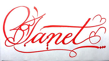 Janet Name Signature Calligraphy Status | How to write with Cut Maker  #calligraphy #cursive