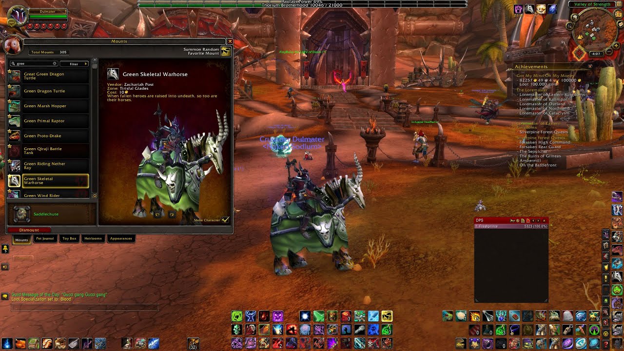 How To Get Green Skeletal Warhorse Mount World of Warcraft YouTube