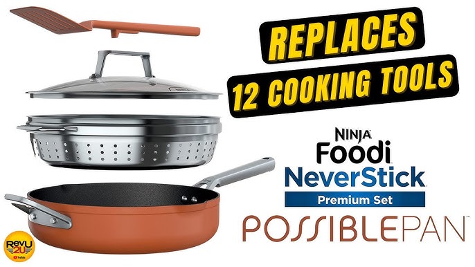 Ninja C30030 Foodi NeverStick Premium 12-Inch Fry Pan, Hard-Anodized,  Nonstick, Durable & Oven Safe to 500°F, Slate Grey