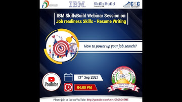 IBM SkillBuild Webinar Session on Job Readiness Skills - Resume