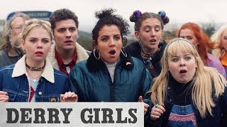 The girls are too scared to claim ownership of a suitcase full booze
and after no one else claims it...bomb squad is called in. #derrygirls
#season2 #bomb...