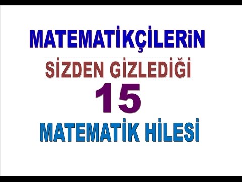 Matematikçilerin Sık Kullandığı 15 Matematik Hilesi *YKS - TYT - YGS - LYS*