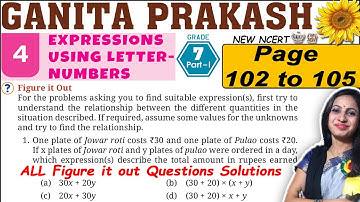 Class 7 Math Ganita Prakash Solutions | Chapter 4 Expressions using letter numbers | Page 102 to 105