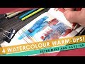 4 Watercolour Warmup Ideas! | Experiment with watercolour | Sketchbook ideas | Watercolour Exercises