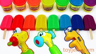 Play Doh Ice Cream Popsicle Molds Learn Colors with Baby Toy Tools Fun and Creative for Children