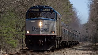 Amtrak Downeaster NPCU 90213 leading at Temple Ave Old Orchard Beach ME 4/27/2024