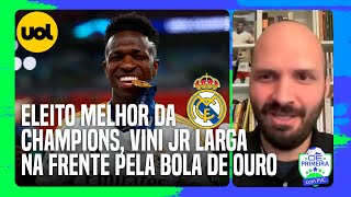 VINI JR FOI ELEITO MELHOR DA CHAMPIONS VENCIDA PELO REAL MADRID, NO SÁBADO, EM WEMBLEY