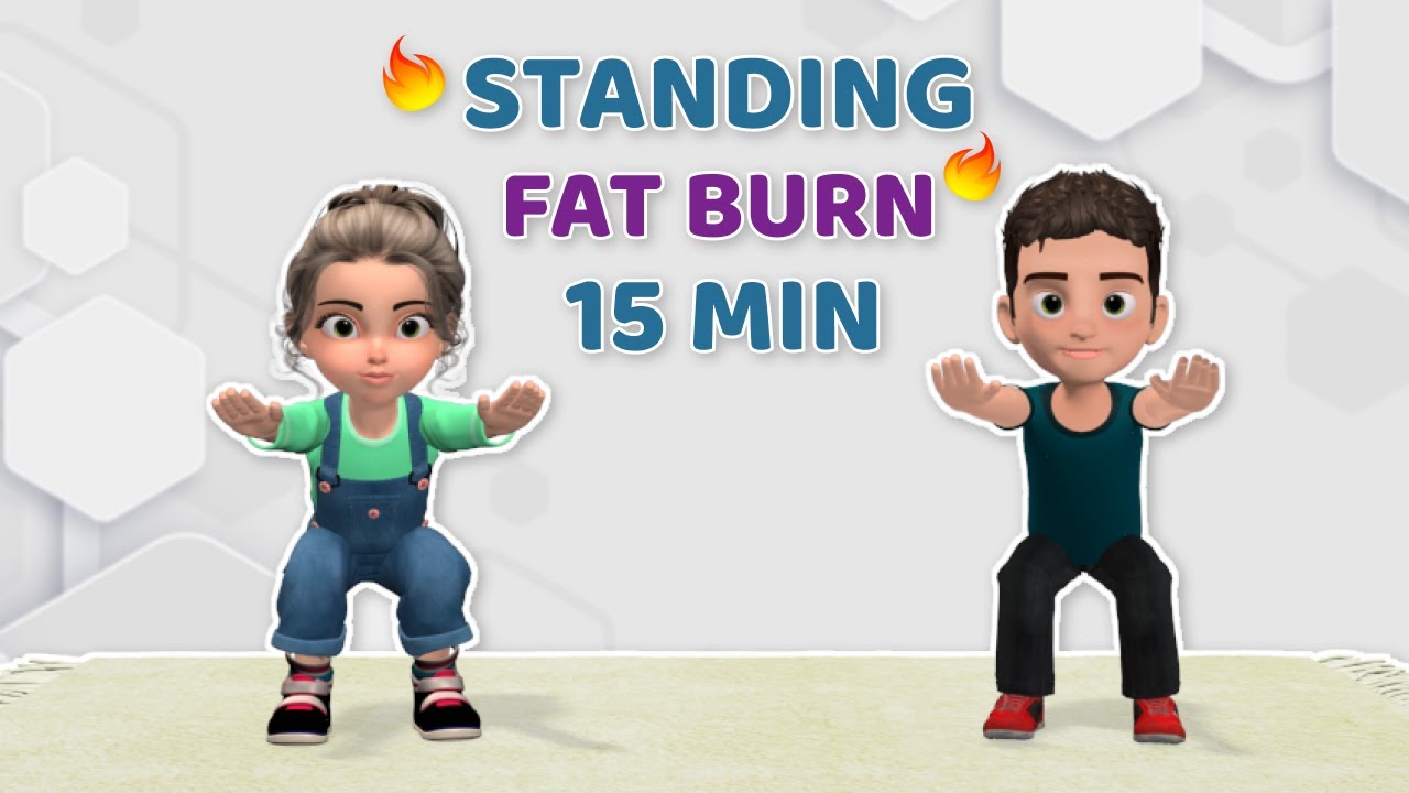 15MIN FULL BODY FAT BURN STANDING EXERCISES FOR KIDS YouTube