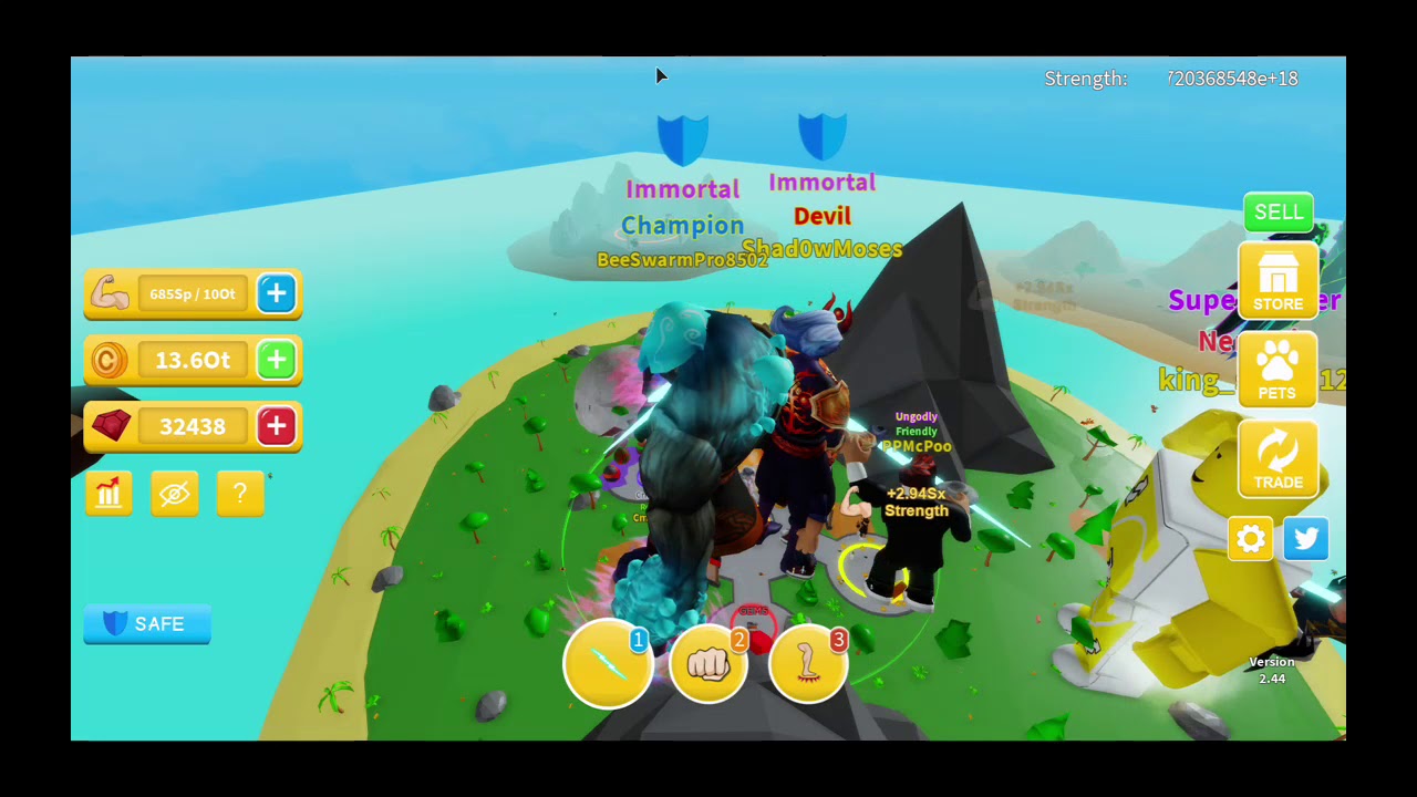 PLAYING WITH THE BEST PLAYER IN WORKOUT ISLAND ON STRENGTH LEADERBOARD ( SHADOW MOSES )