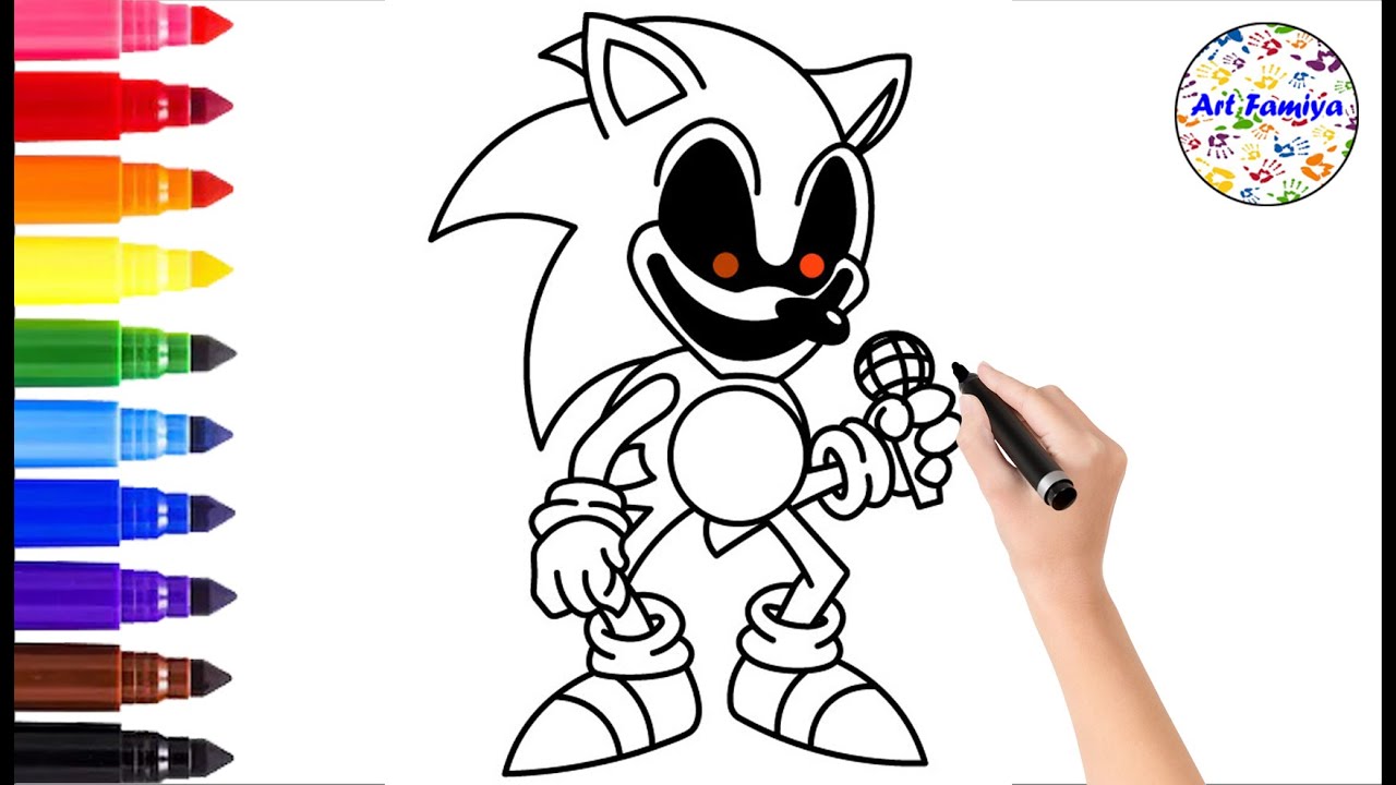 Sonic Exe FNF para Colorir - Jogos Online Wx