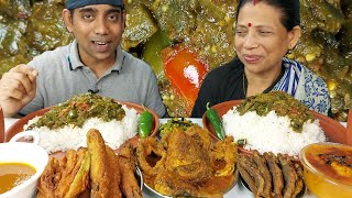 Food Show Big and Small Fish Eating With Basmati Rice Mukbang